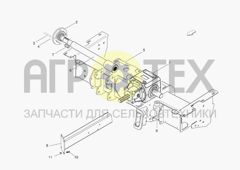 Чертеж FRONT BAR AND GEARBOX