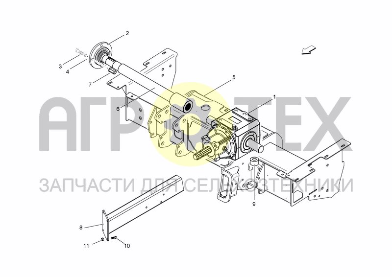 Чертеж FRONT BAR AND GEARBOX