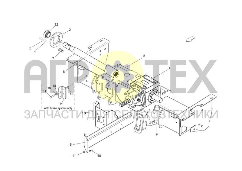 Чертеж FRONT BAR AND GEARBOX