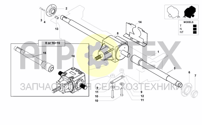 Чертеж FRONT BAR & GEAR BOX