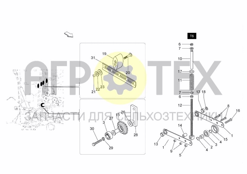 Чертеж TRANSMISSION RH COUNTERSHAFT