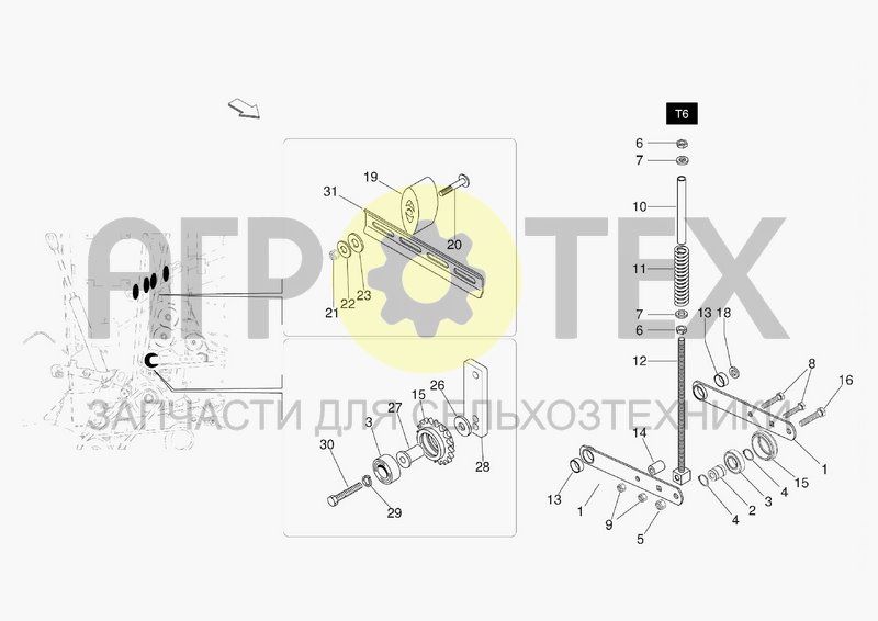 Чертеж TRANSMISSION RH COUNTERSHAFT