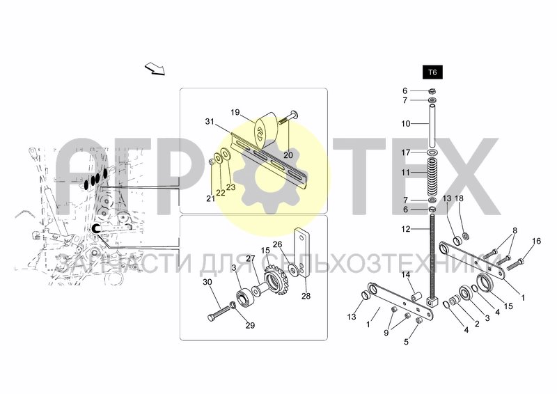 Чертеж TRANSMISSION RH COUNTERSHAFT