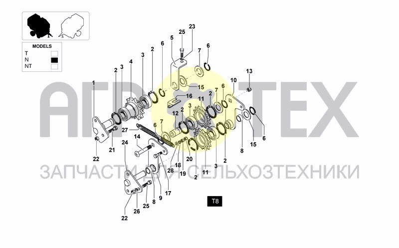 Чертеж TRANSMISSION ROLLER F-PICKUP