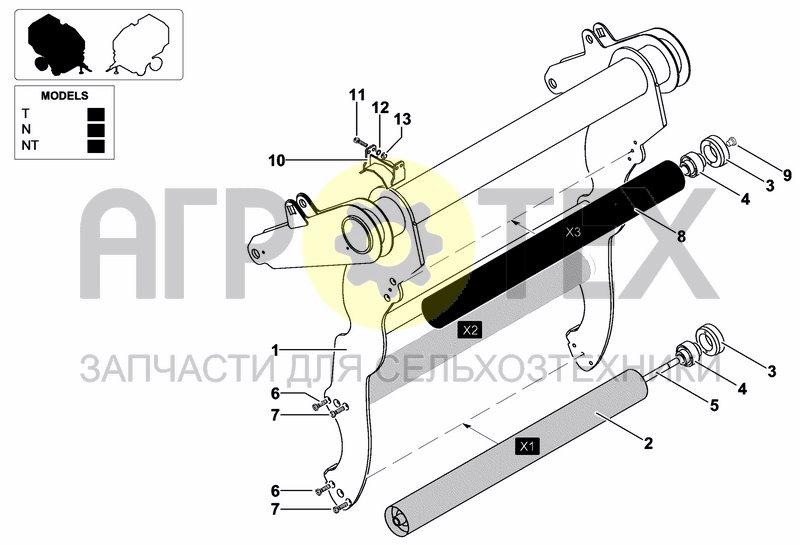 Чертеж BELT TENSIONER  X1-X2-X3