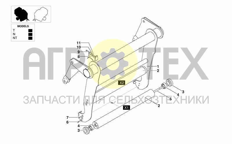 Чертеж BELT TENSIONER X1-X2