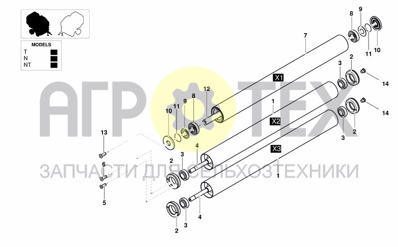 Чертеж BELT TENSIONER  X1-X2-X3