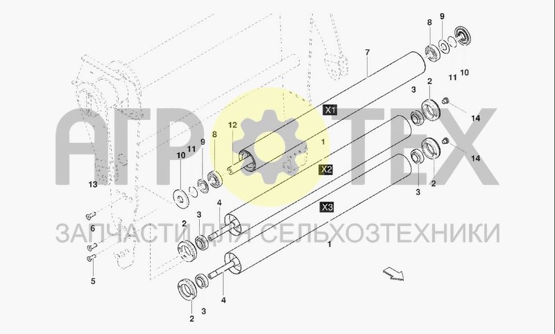 Чертеж BELT TENSIONER X1 - X2 - X3