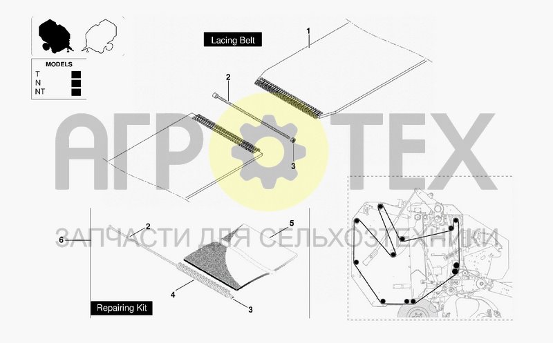 Чертеж BELTS WITH LACINGS (REPAIRING KIT)