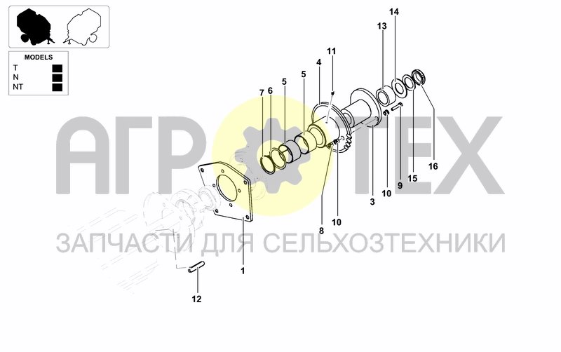 Чертеж TRANSMISSION ROLLER F-RAKE FEEDER