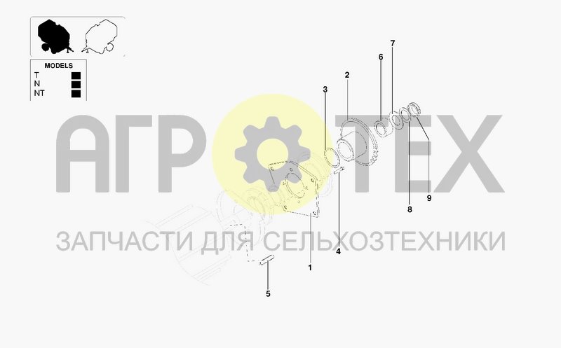 Чертеж TRANSMISSION ROLLER F-RAKE FEEDER