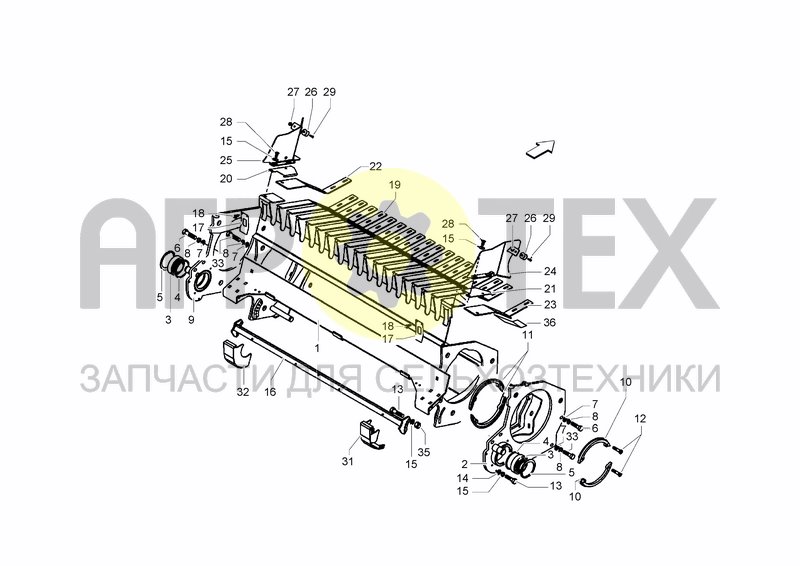 Чертеж RAKE FEEDER FRAME