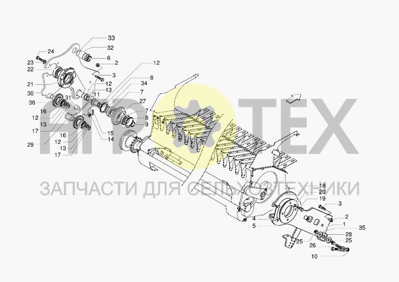 Чертеж RAKE FEEDER SUPPORT