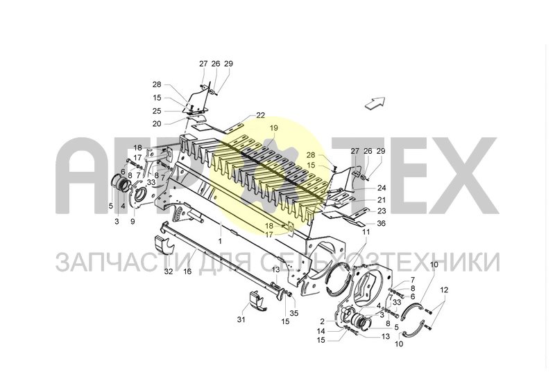 Чертеж RAKE FEEDER FRAME