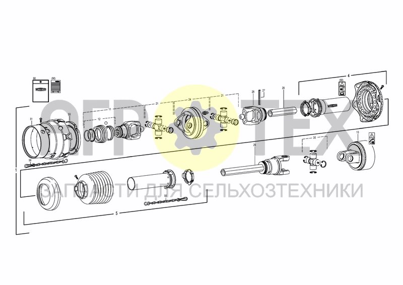 Чертеж PTO DRIVE SHAFT