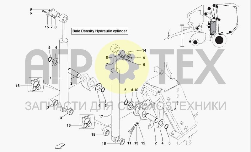 Чертеж DENSITY HYDRAULIC CYLINDER