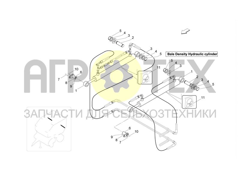 Чертеж DENSITY HYDRAULIC CYLINDER