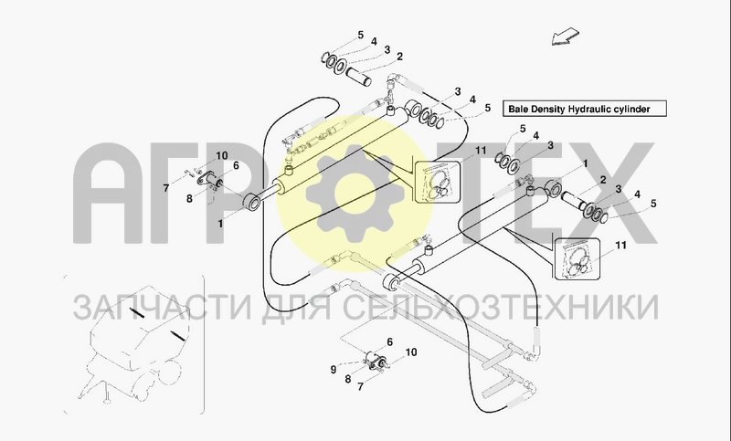 Чертеж DENSITY HYDRAULIC CYLINDER