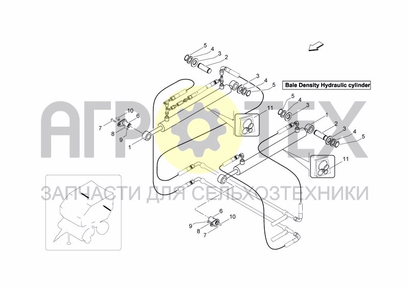 Чертеж DENSITY HYDRAULIC CYLINDERS