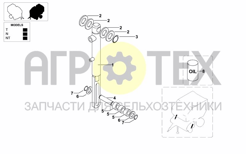 Чертеж PICKUP HYDRAULIC CYLINDER