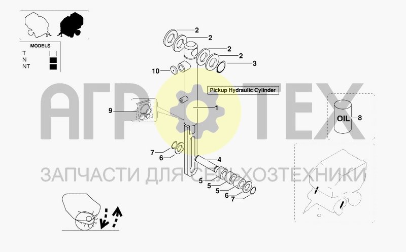 Чертеж PICKUP HYDRAULIC CYLINDER