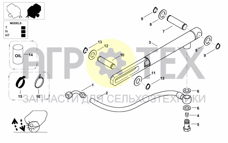 Чертеж PICKUP HYDRAULIC CYLINDER