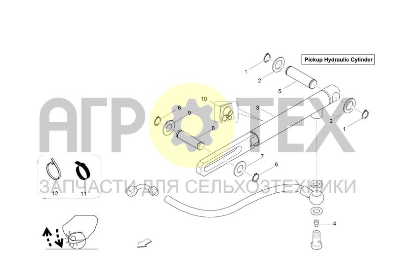 Чертеж PICKUP HYDRAULIC CYLINDER