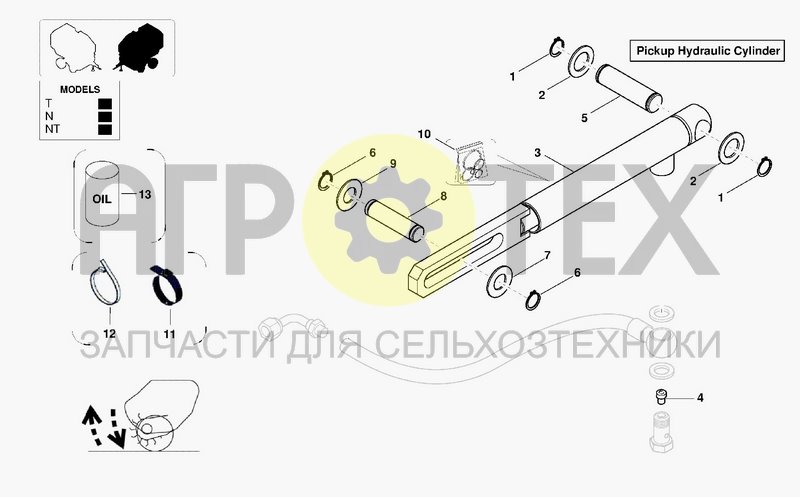 Чертеж PICKUP HYDRAULIC CYLINDER