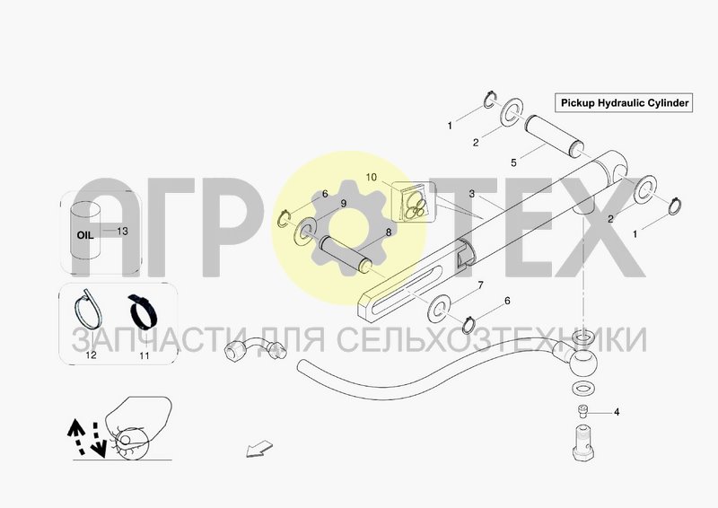 Чертеж PICKUP HYDRAULIC CYLINDER