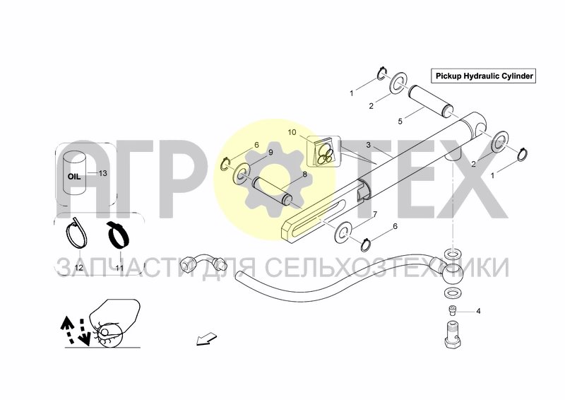 Чертеж PICKUP HYDRAULIC CYLINDER