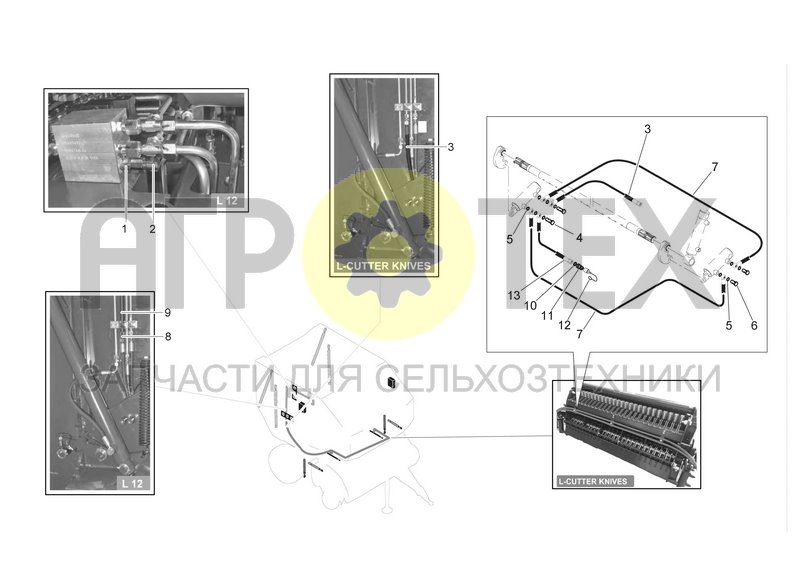 Чертеж L12 - L CUTTER KNIVES