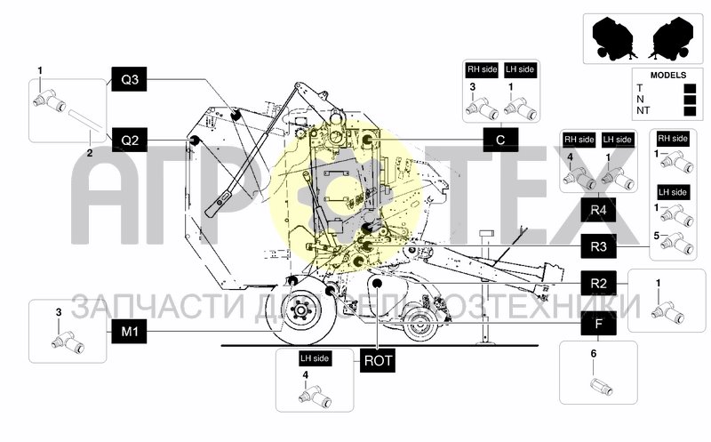 Чертеж RV4200 SERIES - ROLLERS BEARINGS GREASING