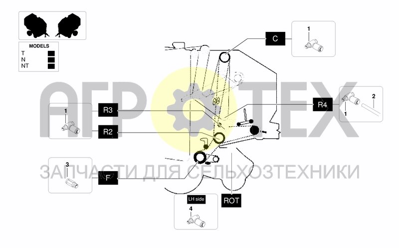 Чертеж RV4100 SERIES - ROLLERS BEARINGS GREASING