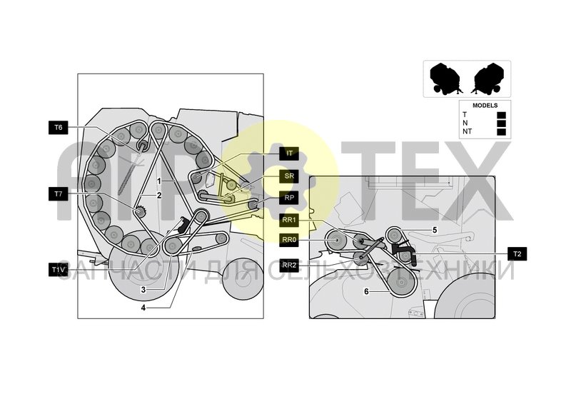 Чертеж CHAINS AND TENSIONERS