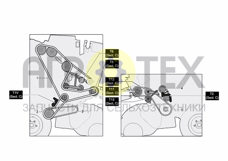 Чертеж CHAINS AND TENSIONERS