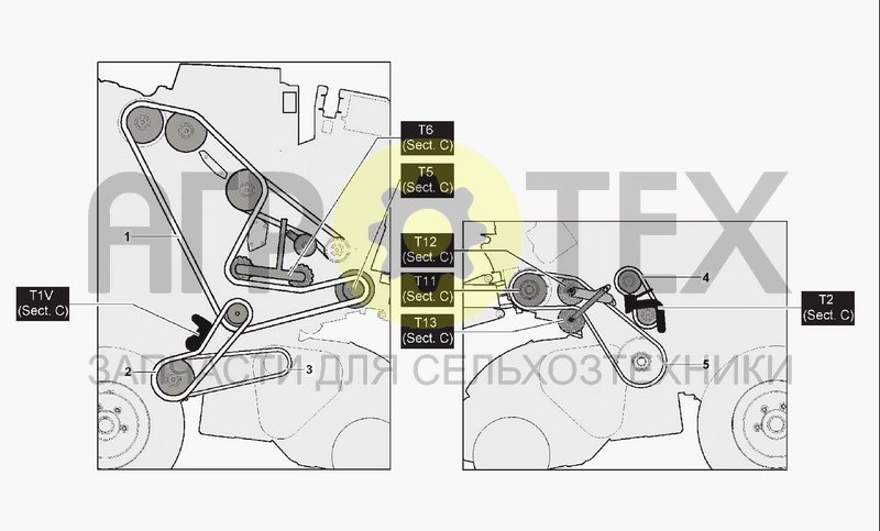 Чертеж CHAINS AND TENSIONERS