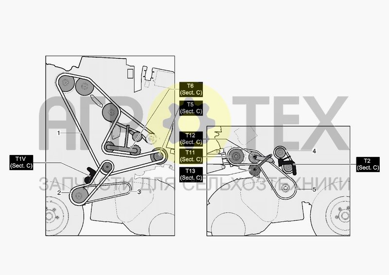 Чертеж CHAINS AND TENSIONERS