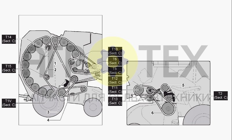 Чертеж CHAINS AND TENSIONERS