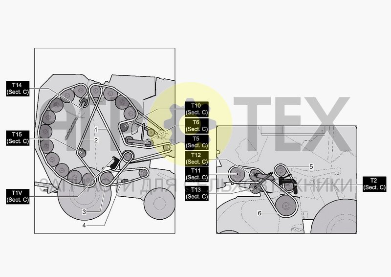 Чертеж CHAINS AND TENSIONERS