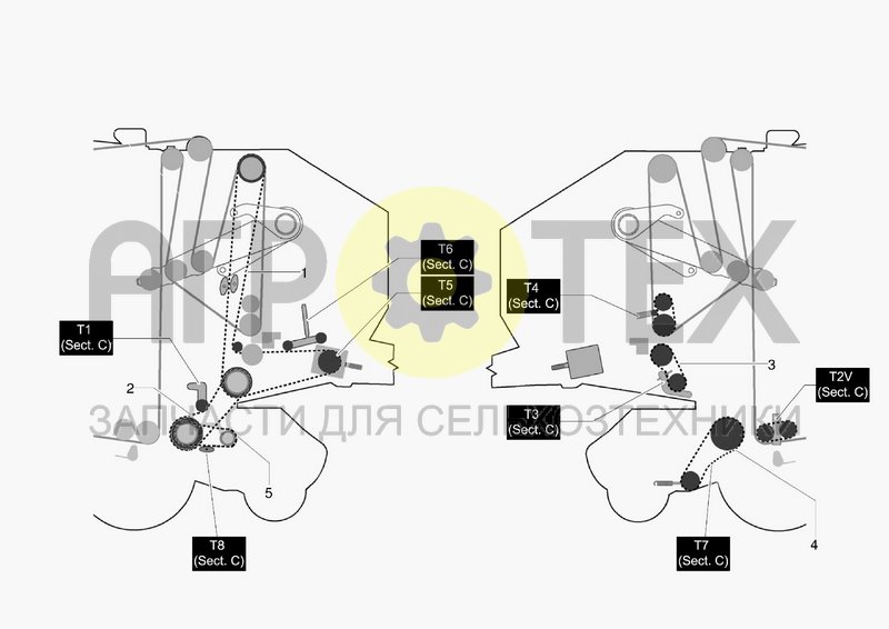 Чертеж CHAINS AND TENSIONERS