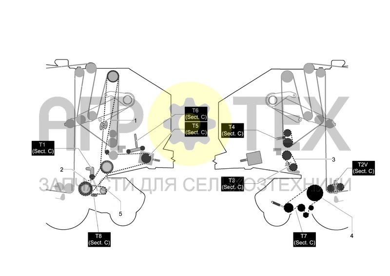 Чертеж CHAINS AND TENSIONERS