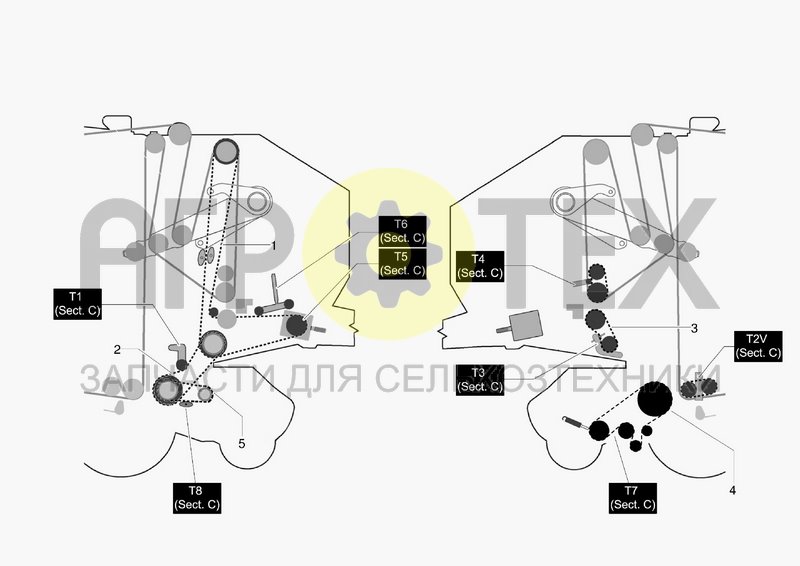 Чертеж CHAINS AND TENSIONERS