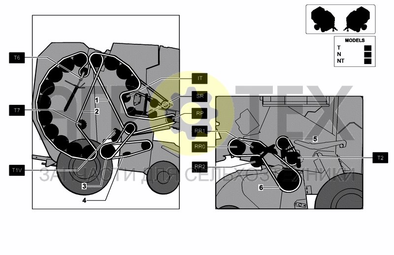 Чертеж CHAINS AND TENSIONERS