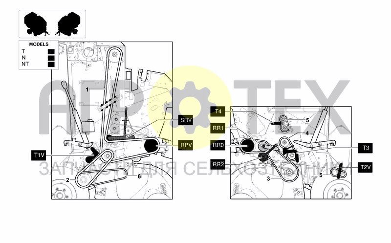 Чертеж CHAINS AND TENSIONERS