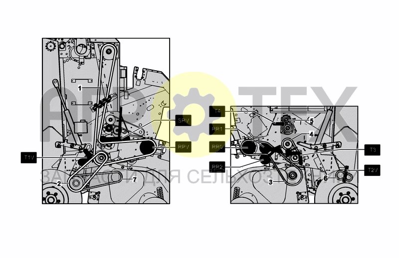 Чертеж CHAINS AND TENSIONERS