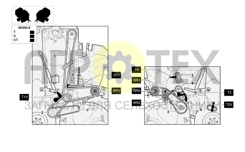 Чертеж CHAINS AND TENSIONERS