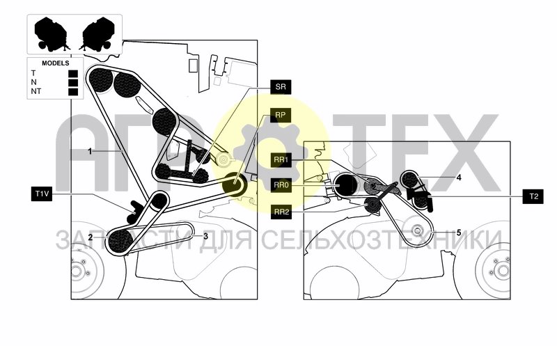 Чертеж CHAINS AND TENSIONERS