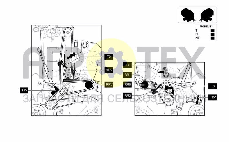 Чертеж CHAINS AND TENSIONERS