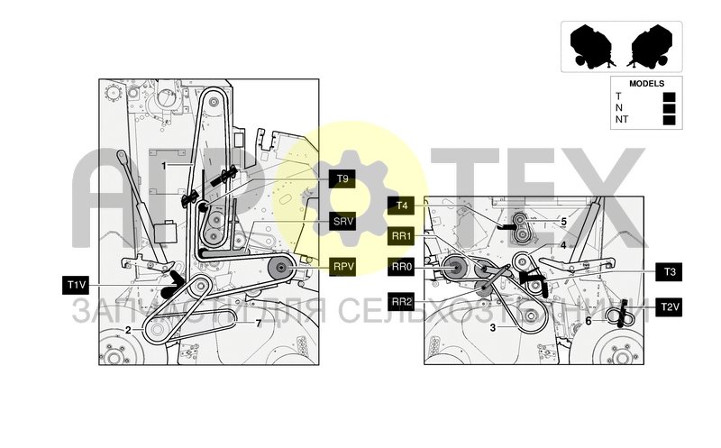 Чертеж CHAINS AND TENSIONERS