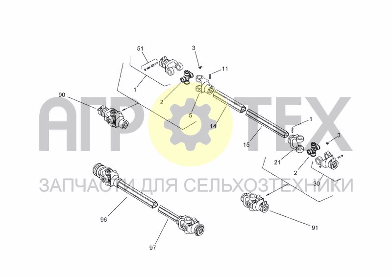 Чертеж PTO DRIVE SHAFT